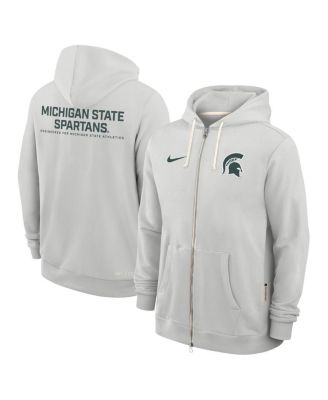 Men's Gray Michigan State Spartans 2025 Sideline Standard Issue Dri-FIT Full-Zip Hoodie