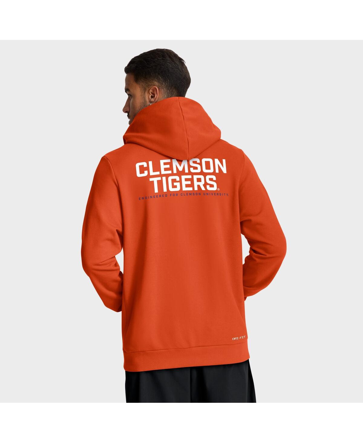 Nike Clemson Sideline  Men's Dri-fit College Full-zip Hoodie In Orange