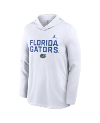 Men's White Florida Gators 2025 Sideline Performance Long Sleeve Hoodie T-Shirt