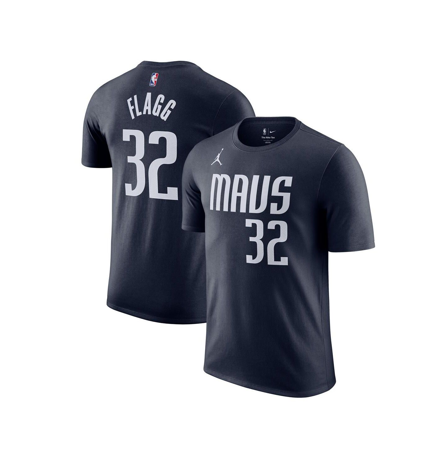 Мужская футболка Jordan Cooper Flagg Navy Dallas Mavericks 2025 NBA Draft First Round Pick Statement Edition Name & Number — фото 1