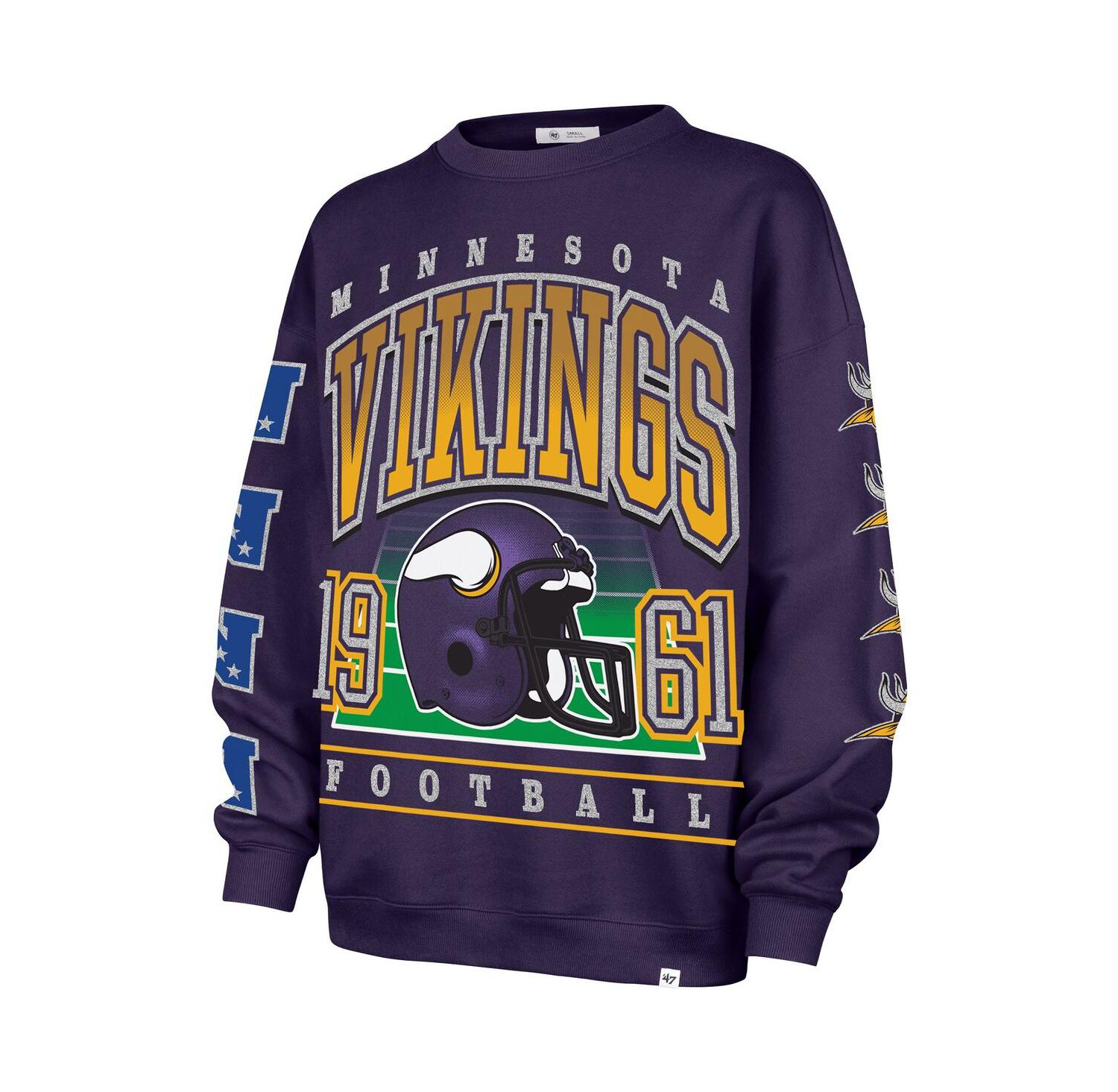 Women's Purple Minnesota Vikings Go Big Oversized Pullover Sweatshirt