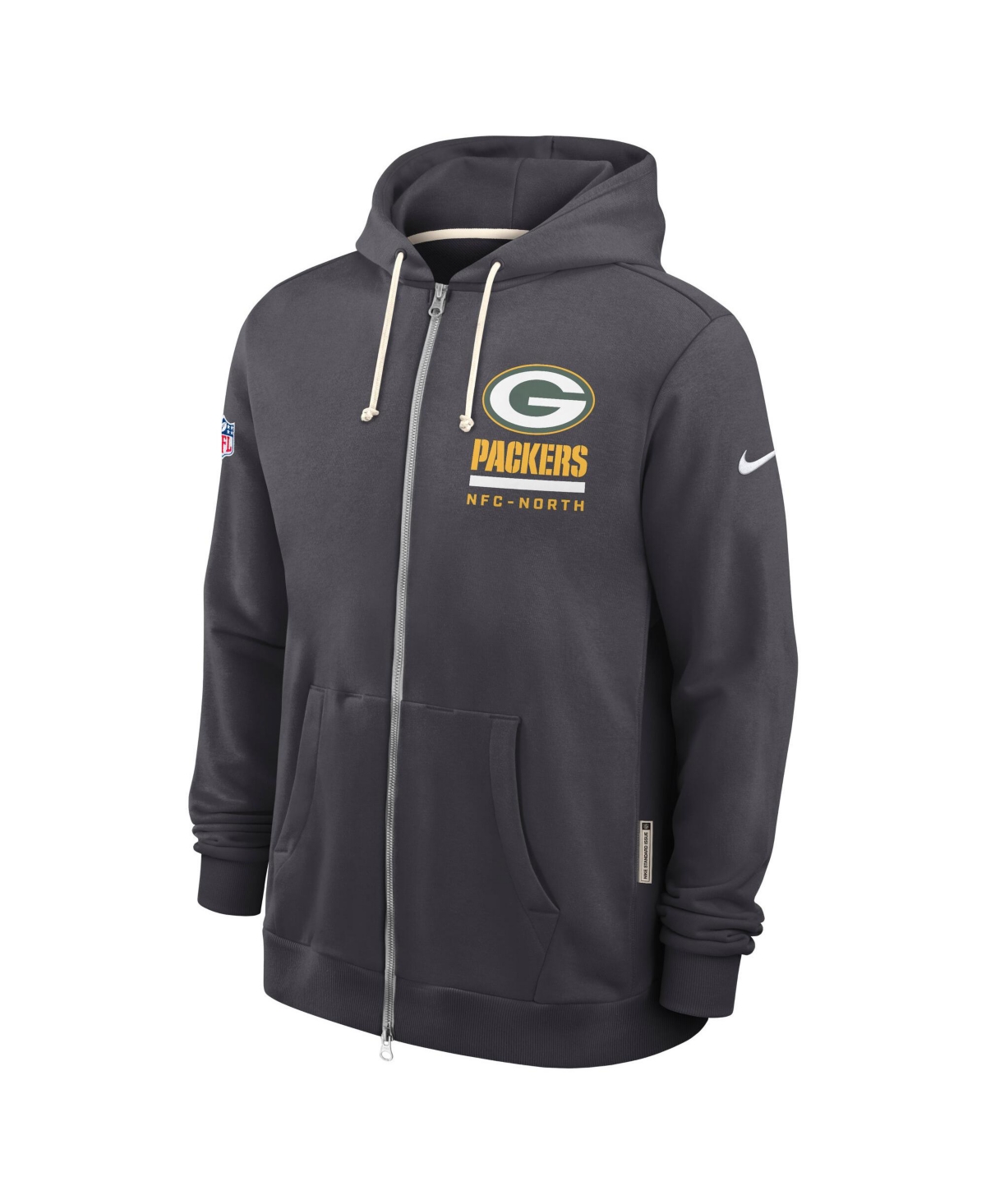 Nike Anthracite Green Bay Packers Sideline Standard Issue Utility Player Dri-fit Full-zip Hoodie In Gray