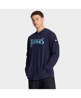 Nike - Navy Tennessee Titans Sideline Pure Fury Performance Long Sleeve Hoodie T-Shirt