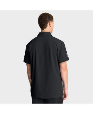 Men's Black New Orleans Saints Sideline City Pride Woven Performance Polo Shirt