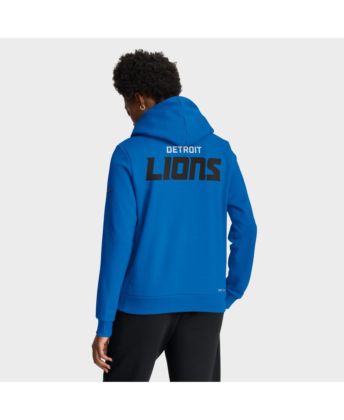 Nike Blue Detroit Lions Sideline Standard Issue Initial Home Dri-fit Hoodie In Blue