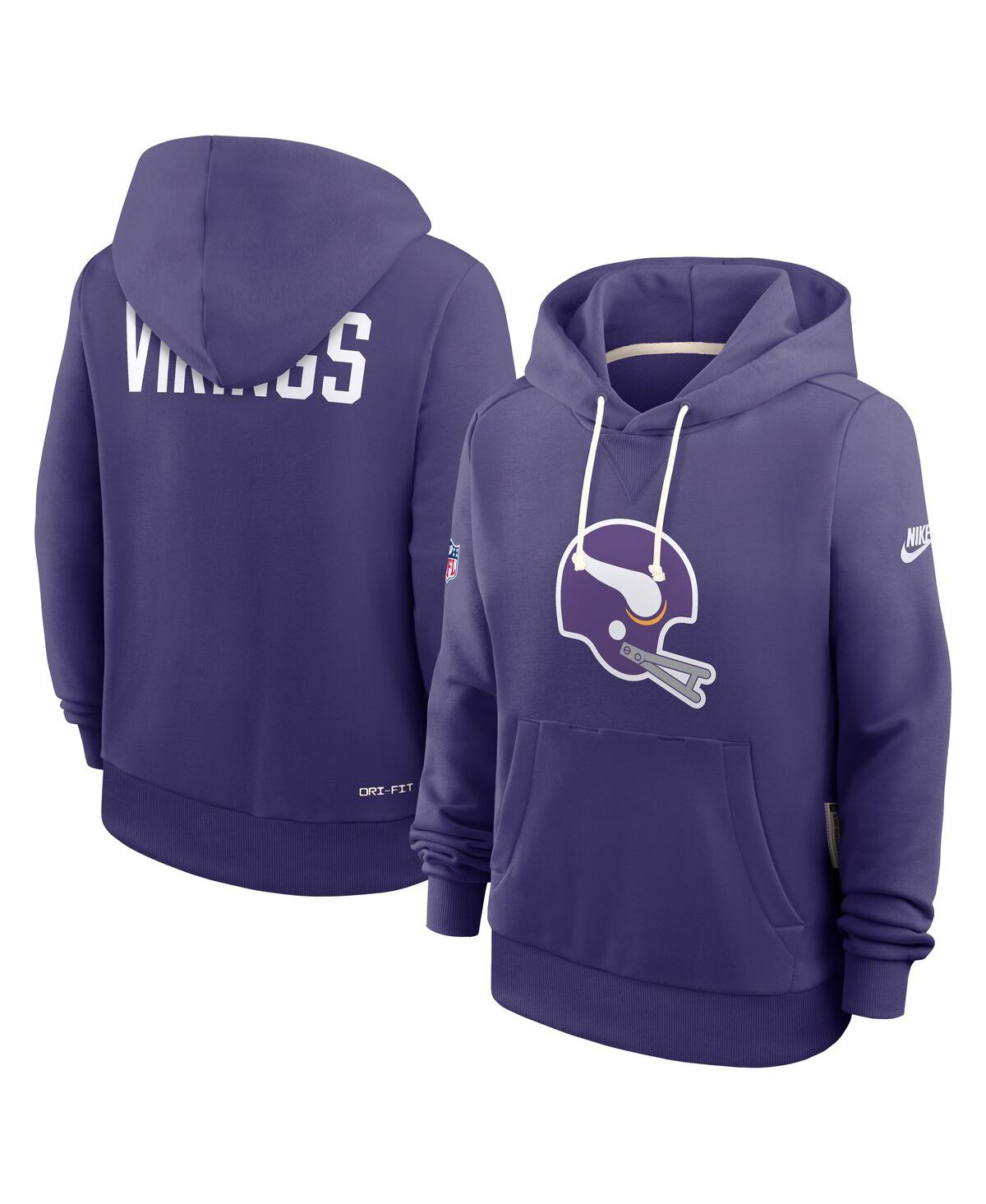 Nike Purple Minnesota Vikings Sideline Standard Issue Throwback Dri-fit Hoodie In Purple