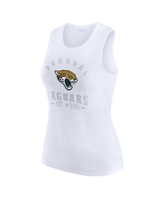 Women's White Jacksonville Jaguars Ribbed Graphic Tank Top