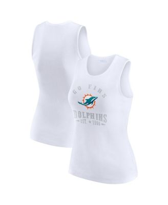 WEAR by Erin Andrews - Women's White Miami Dolphins Ribbed Graphic Tank Top