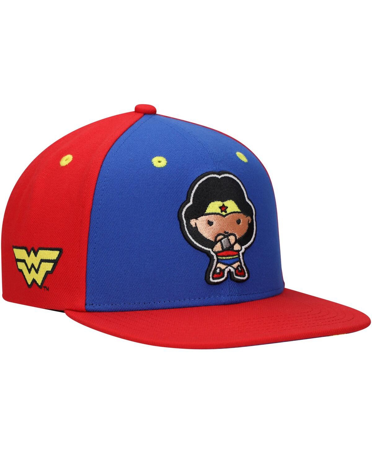 Lids Big Boys And Girls Royal/red Wonder Woman Chibi Glow-in-the-dark Snapback Hat In Red
