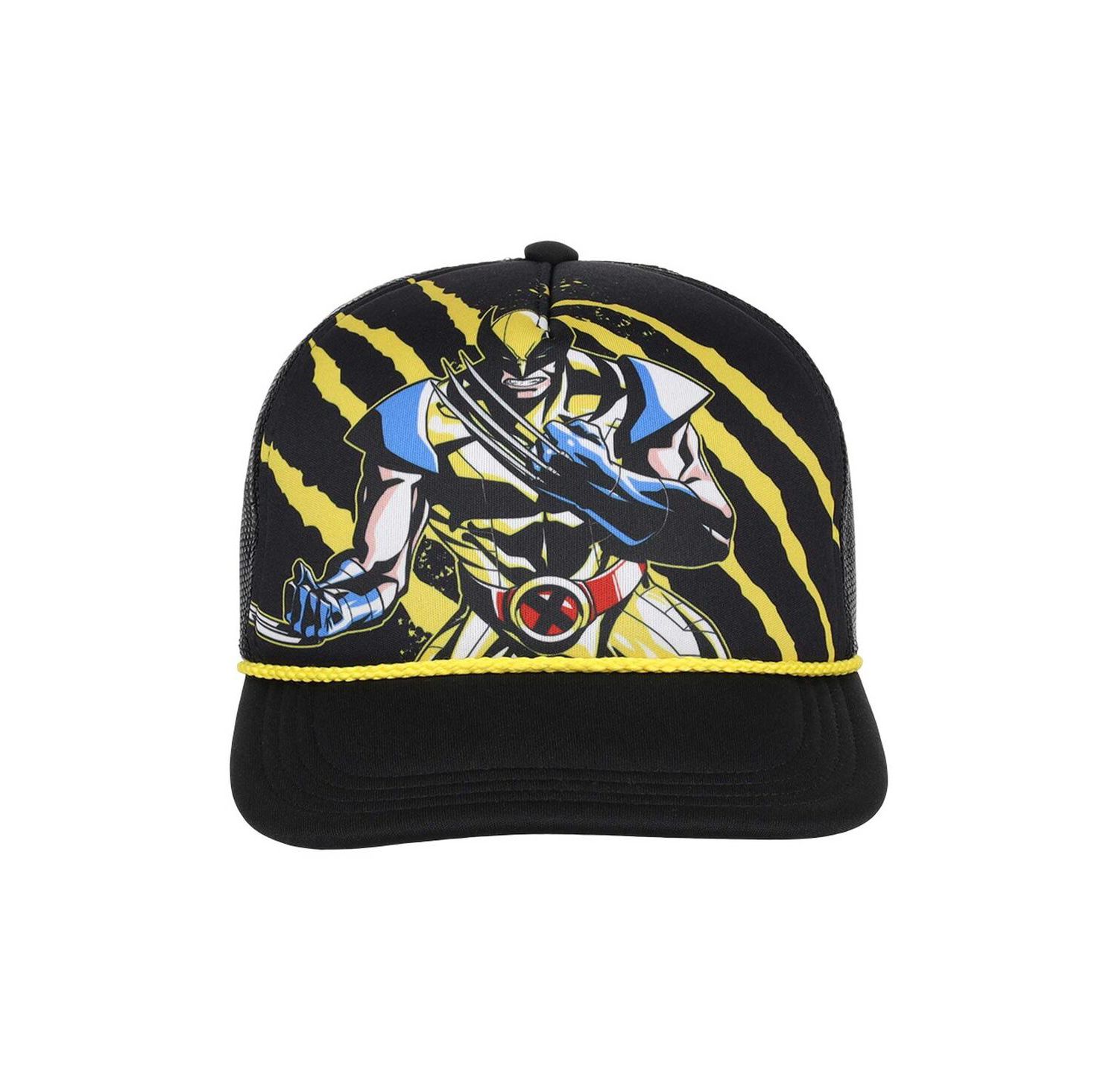 Men's Black Wolverine Big Front Foam Trucker Adjustable Hat