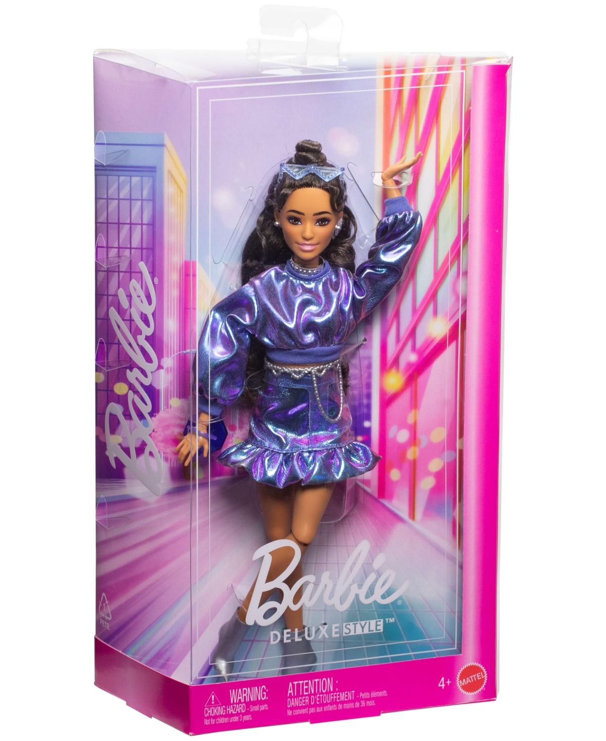 Barbie Deluxe Style Fashion Doll 7 In Metallic Blue Top And Skirt With Accessories In Blue