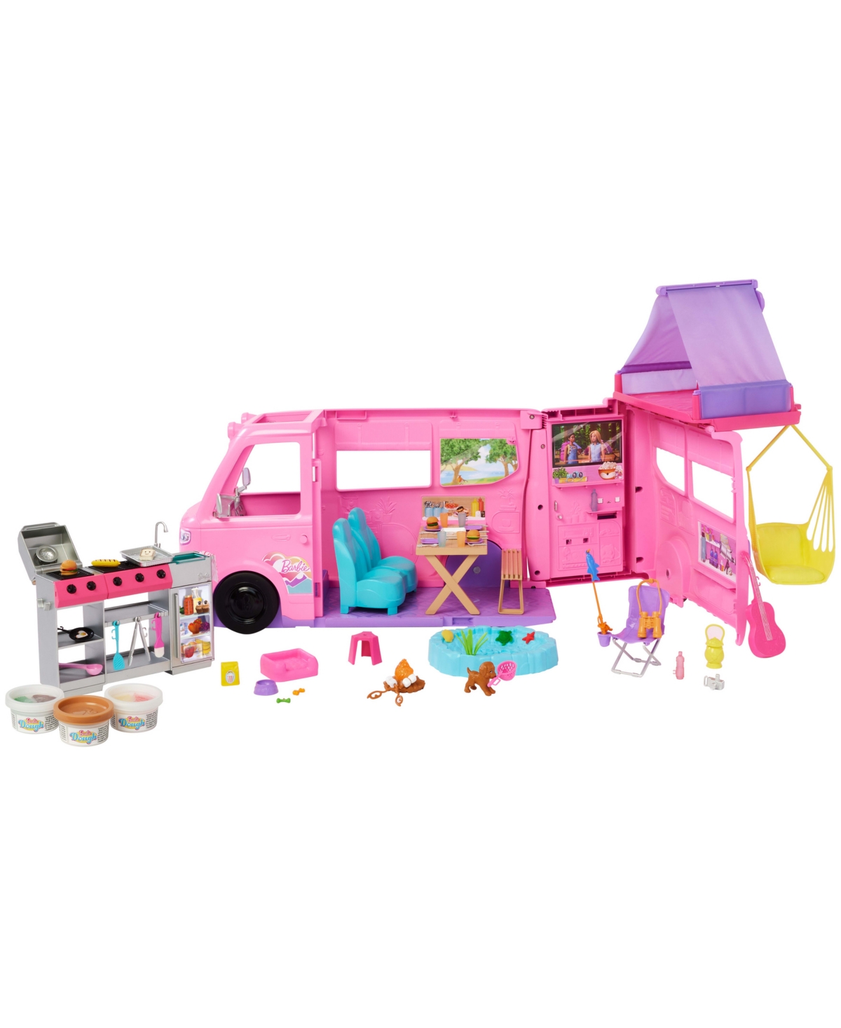 Barbie Dream Camper Playset With Roof Tent Bbq Grill In Multi