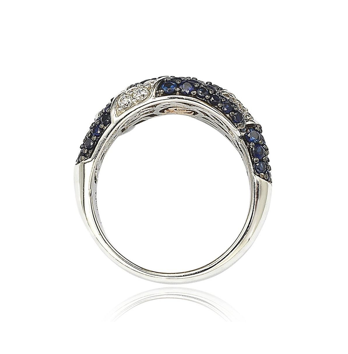 Suzy Levian New York Suzy Levian Sterling Silver Sapphire & Created White Sapphire Swirling Ring