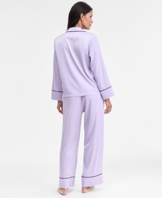 Women's Printed Satin Long Pajama Set, Macy's Exclusive