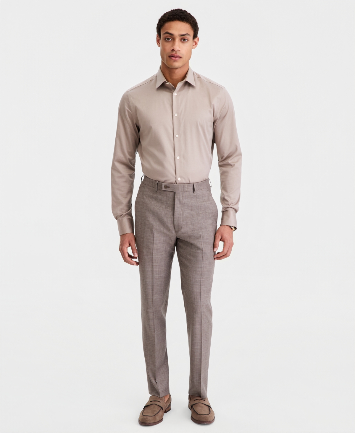 Calvin Klein Men's Slim-Fit Wool Blend Suit Pants - Light Brown