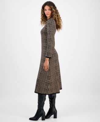 Women's Printed Long-Sleeve Sweater Dress