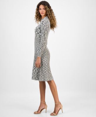 Women's Spread-Collar Long-Sleeve Dress