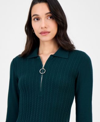 Women's Cable-Knit Long-Sleeve Sweater Dress