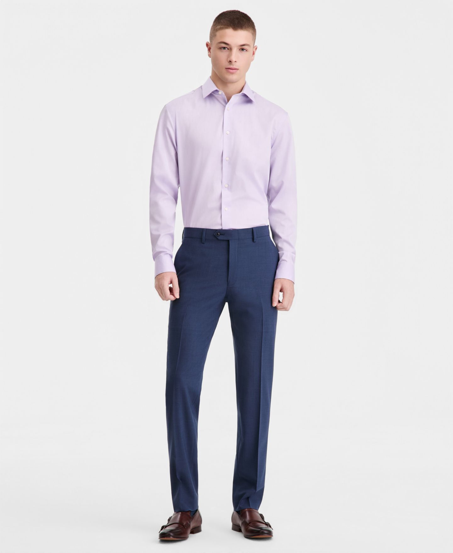 Мужские брюки Bar III Slim-Fit Wool-Blend Suit Separates, цвет: Синий — фото 1