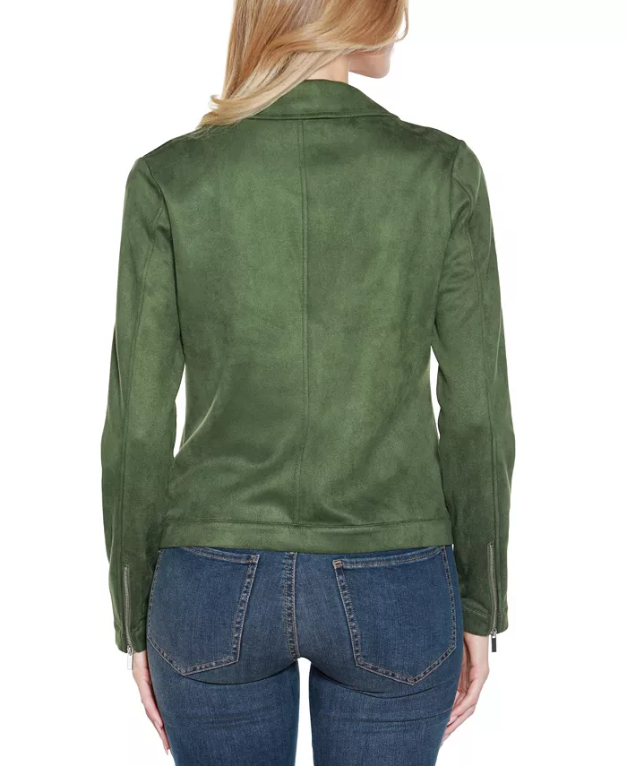 Women's Faux-Suede Moto Jacket - thumbnail 5