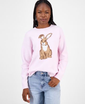 Hooked Up by IOT - Juniors' Bunny Crewneck Sweater