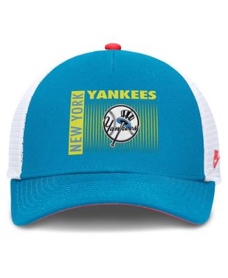 Men's Blue New York Yankees Neon 90s Rise Structured Performance Adjustable Trucker Hat