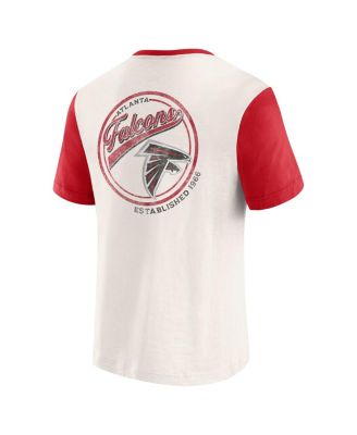 Darius Rucker Collection by Men's Cream Atlanta Falcons Henley Color Block Slub Pocket T-Shirt