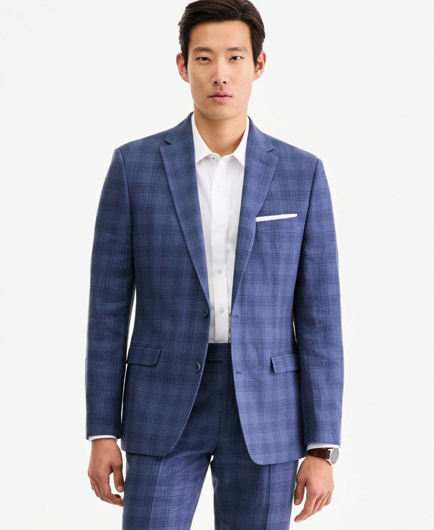 Men's Slim-Fit Linen-Blend Suit Separates
