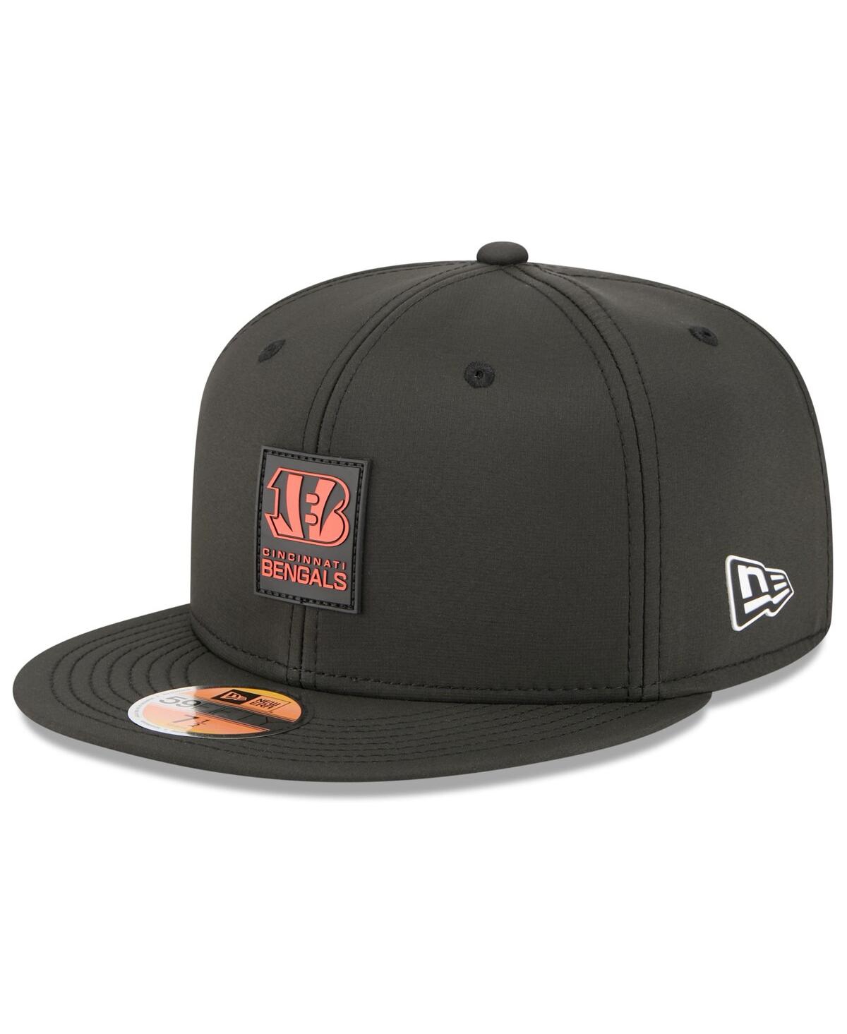 New Era Men's Black Cincinnati Bengals 2025 Sideline 59fifty Fitted Hat In Black