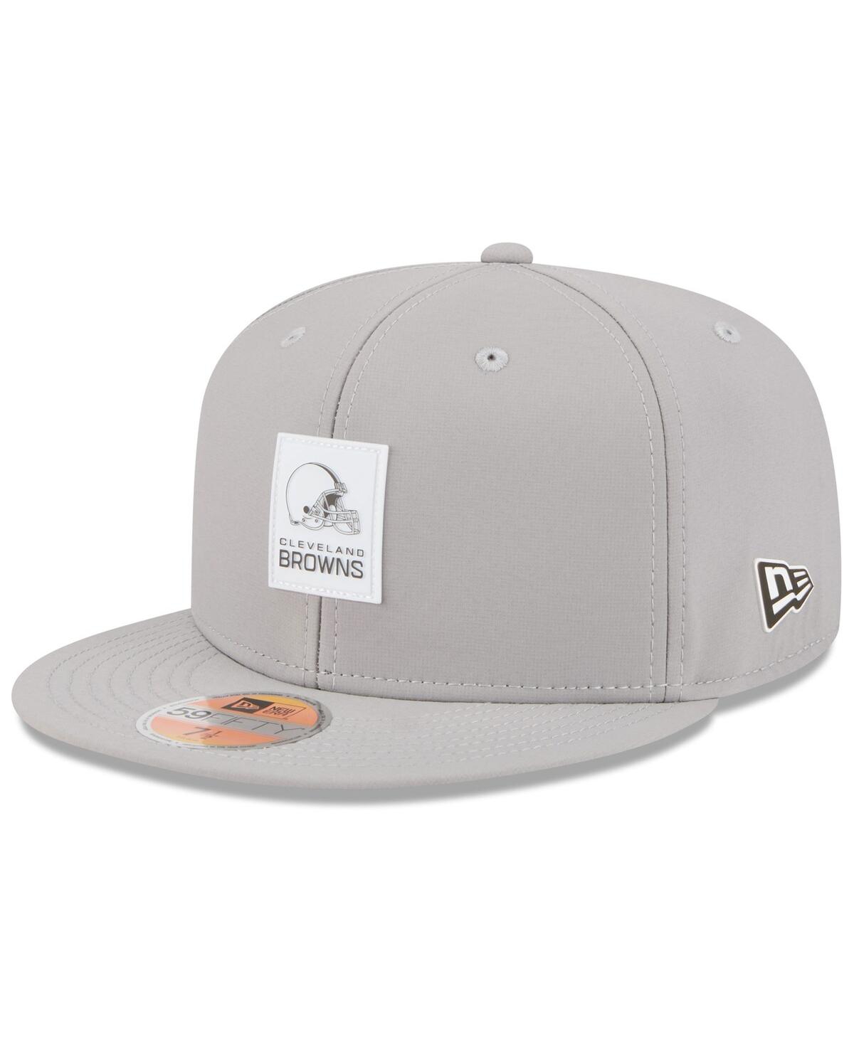 New Era Men's Gray Cleveland Browns 2025 Sideline 59fifty Fitted Hat In Gray