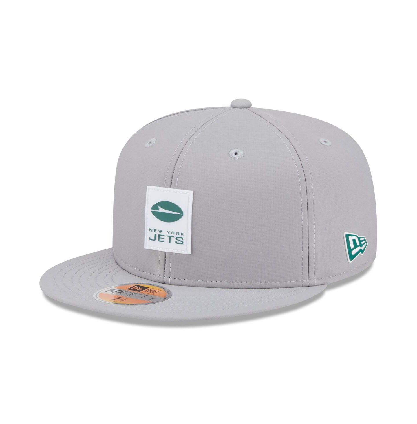Мужская кепка New Era Gray New York Jets 2025 Sideline 59FIFTY Fitted Hat — фото 1