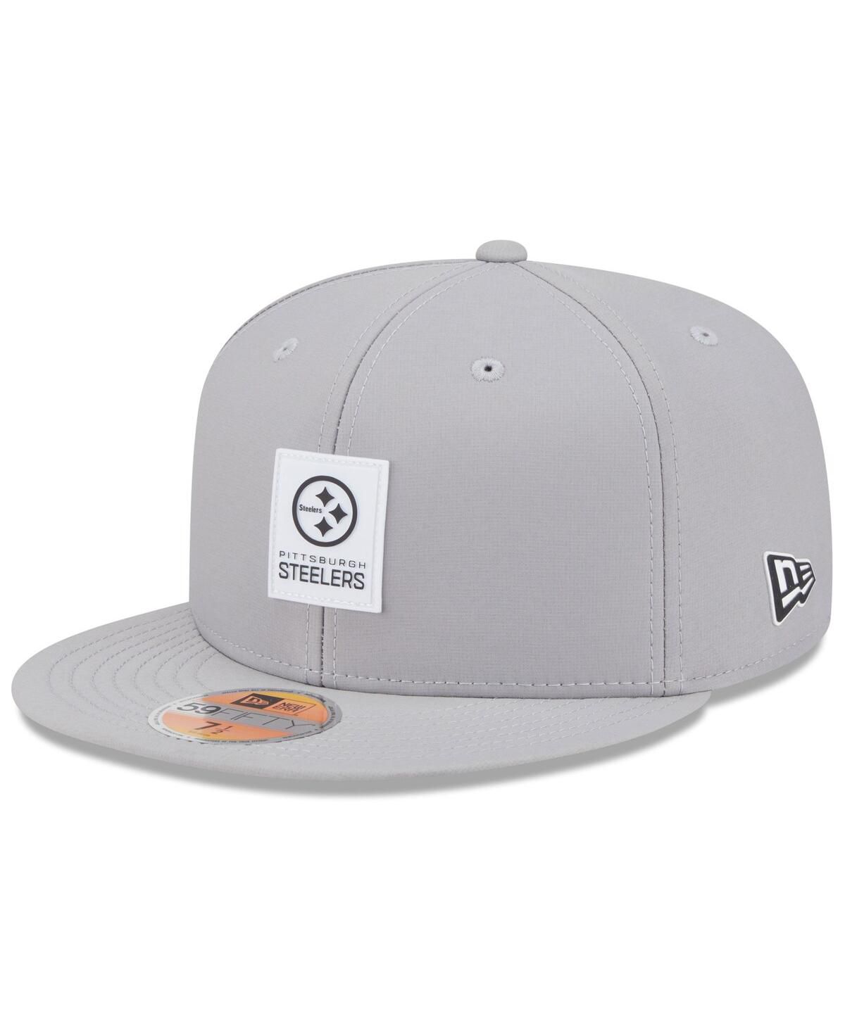 Мужская серая приталенная шляпа Pittsburgh Steelers 2025 Sideline 59 размера 
