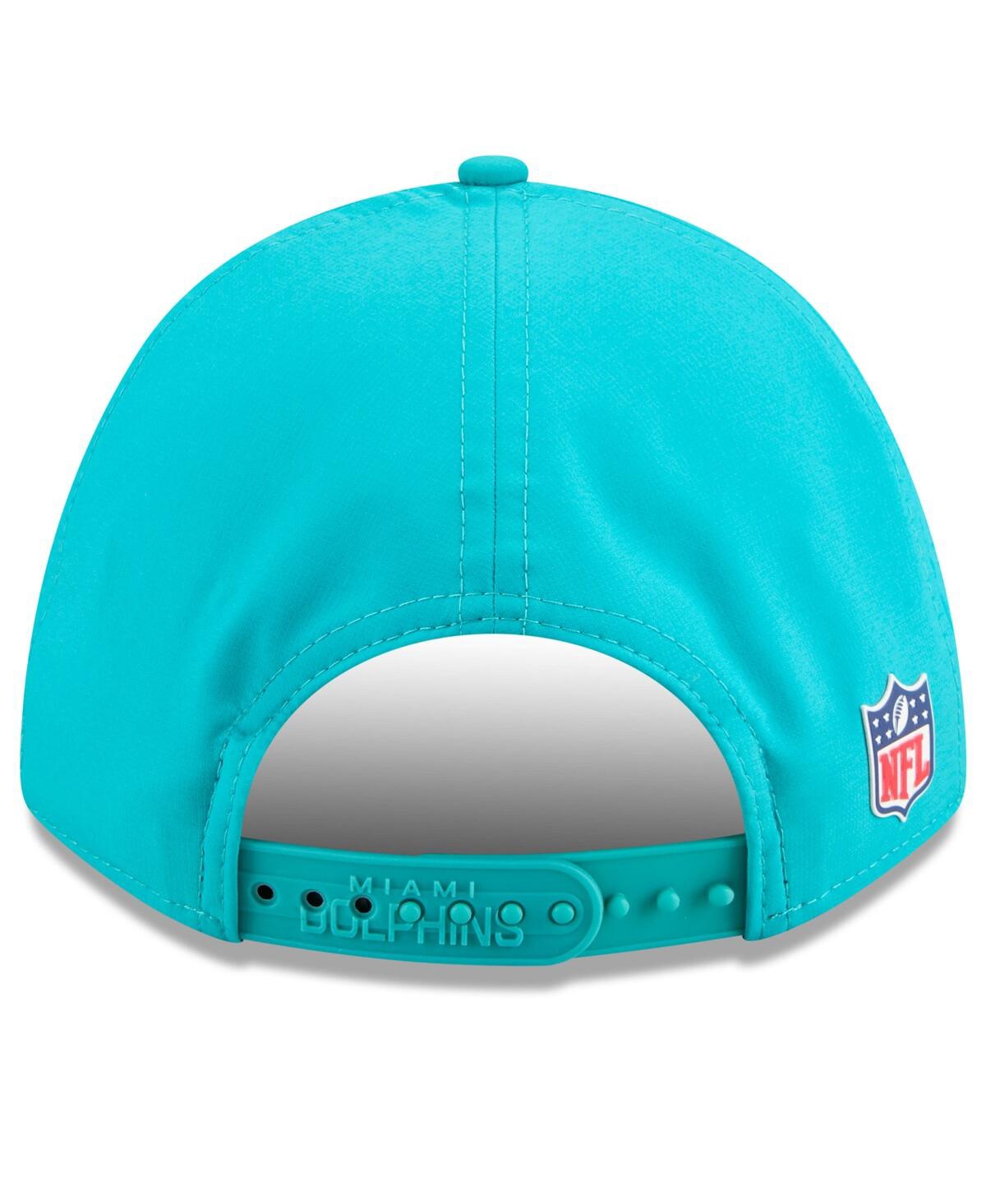 New Era Big Boys And Girls Aqua Miami Dolphins 2025 Sideline 9forty Adjustable Hat In Blue