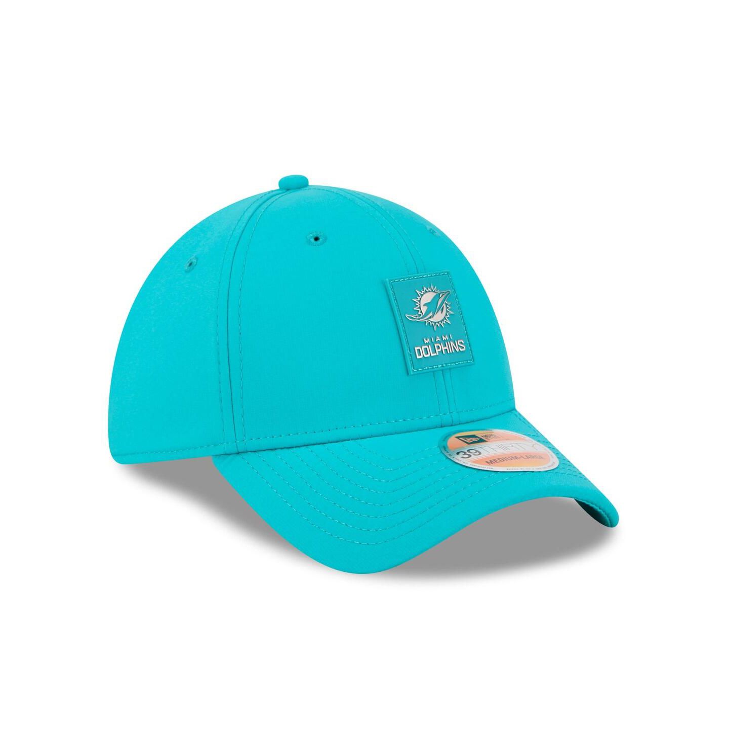 Мужская кепка New Era Aqua Miami Dolphins 2025 Sideline 39THIRTY Flex Hat — фото 4