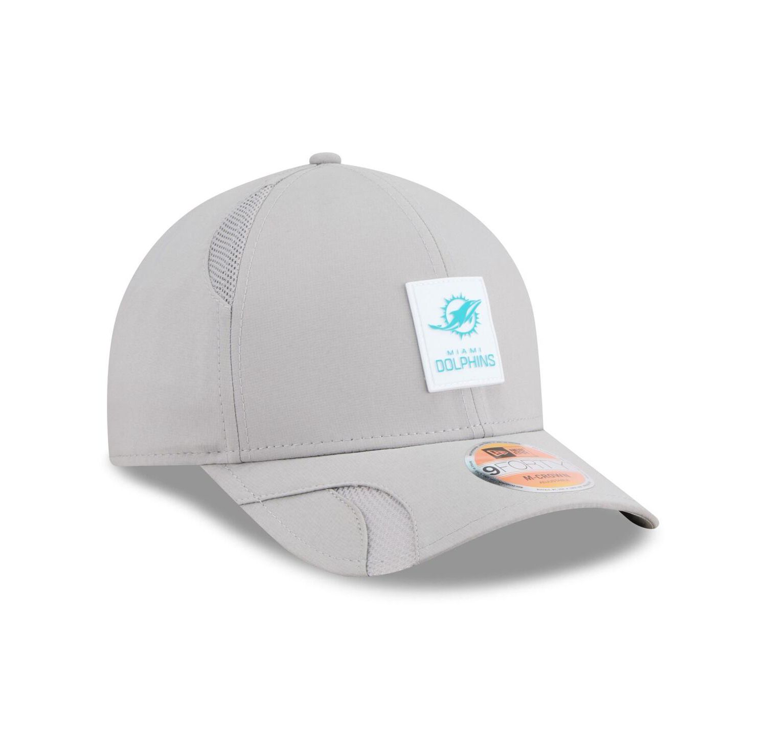 Men's Gray Miami Dolphins 2025 Sideline M-Crown 9FORTY Adjustable Hat