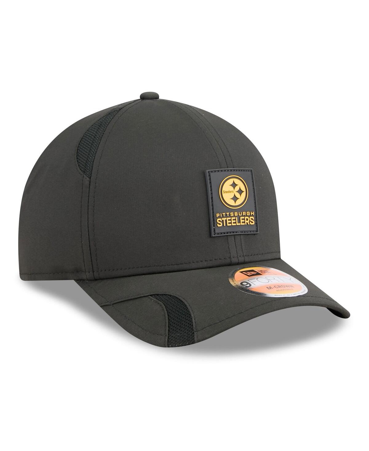 New Era Men's Black Pittsburgh Steelers 2025 Sideline M-crown 9forty Adjustable Hat In Black
