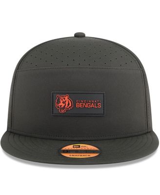 Men's Black Cincinnati Bengals 2025 Sideline Split Panel 9FIFTY Snapback Hat