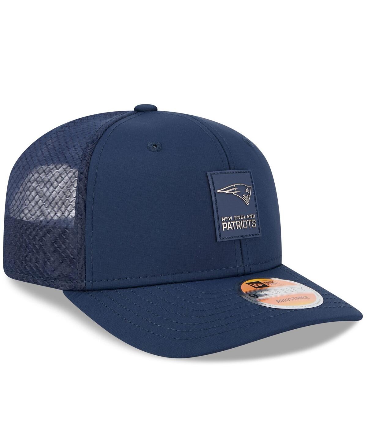 New Era Men's Navy New England Patriots 2025 Sideline 9seventy Trucker Adjustable Hat In Blue