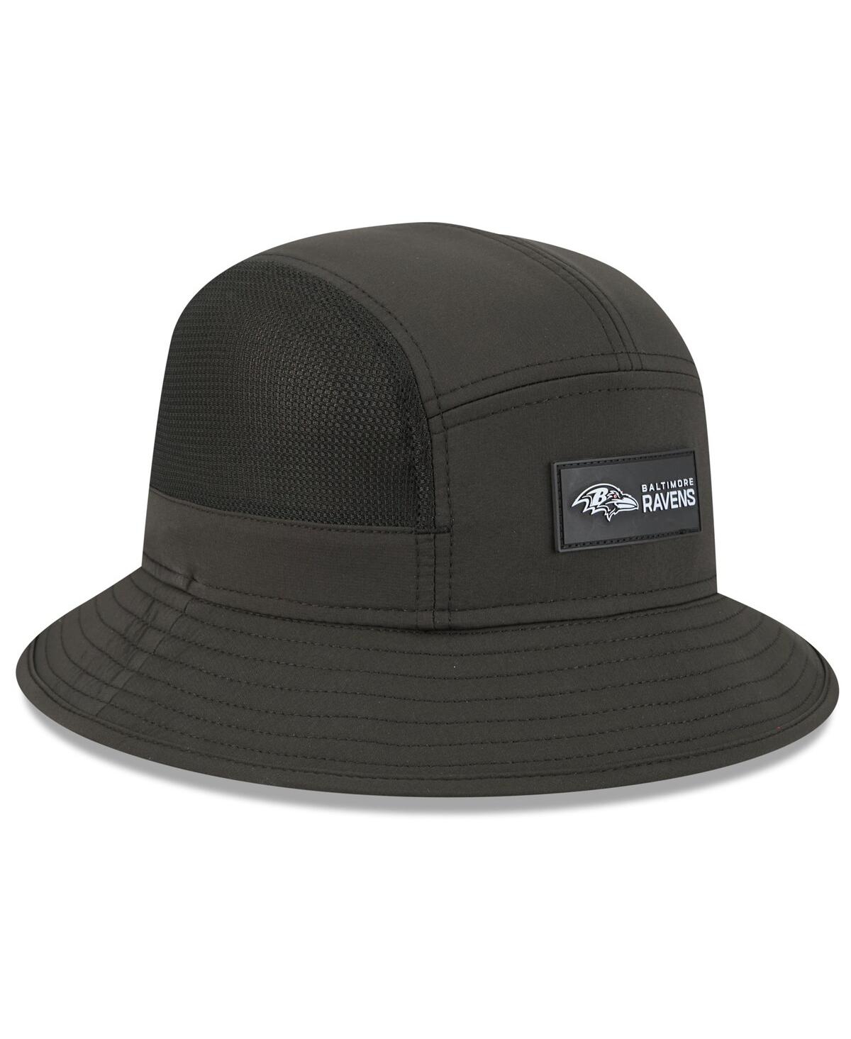 New Era Men's Black Baltimore Ravens 2025 Sideline Bucket Hat In Black