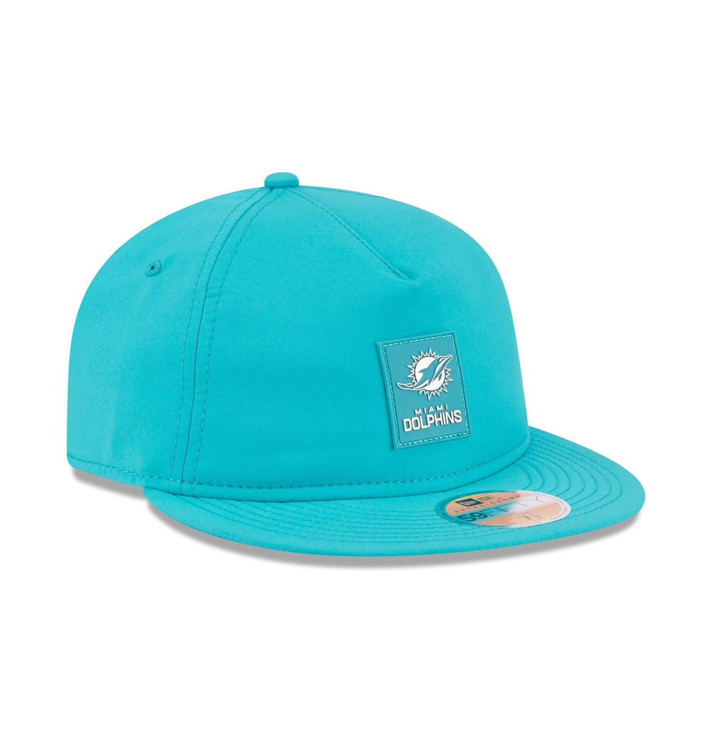 Мужская кепка New Era Aqua Miami Dolphins 2025 Sideline Retro Crown 59FIFTY Fitted Hat — фото 4