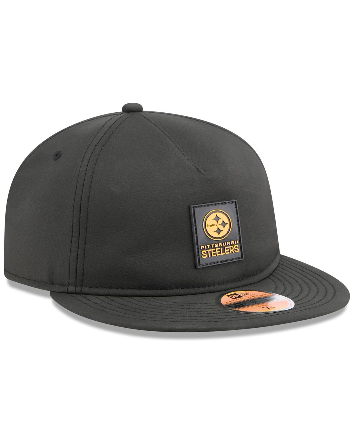 New Era Men's Black Pittsburgh Steelers 2025 Sideline Retro Crown 59fifty Fitted Hat In Black
