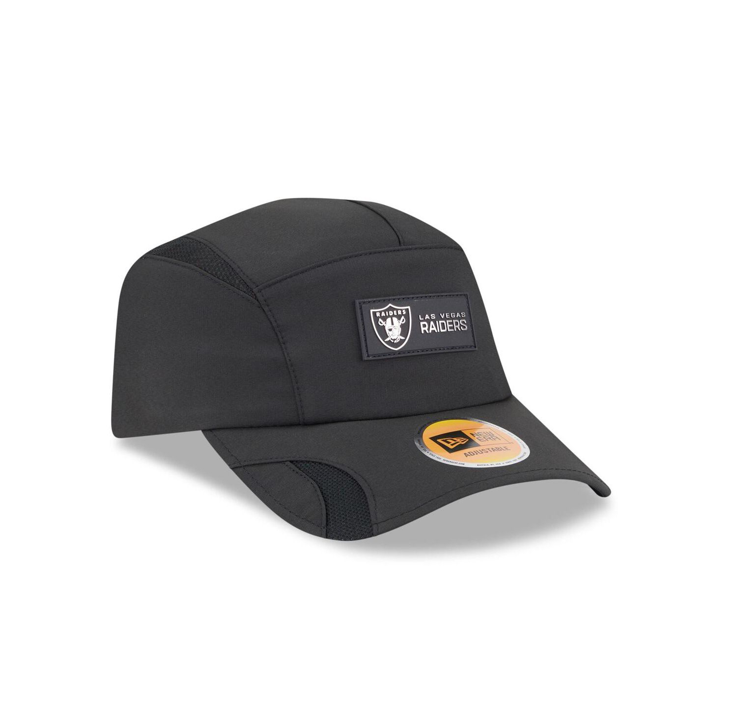 Men's Black Las Vegas Raiders 2025 Sideline Runner Adjustable Hat