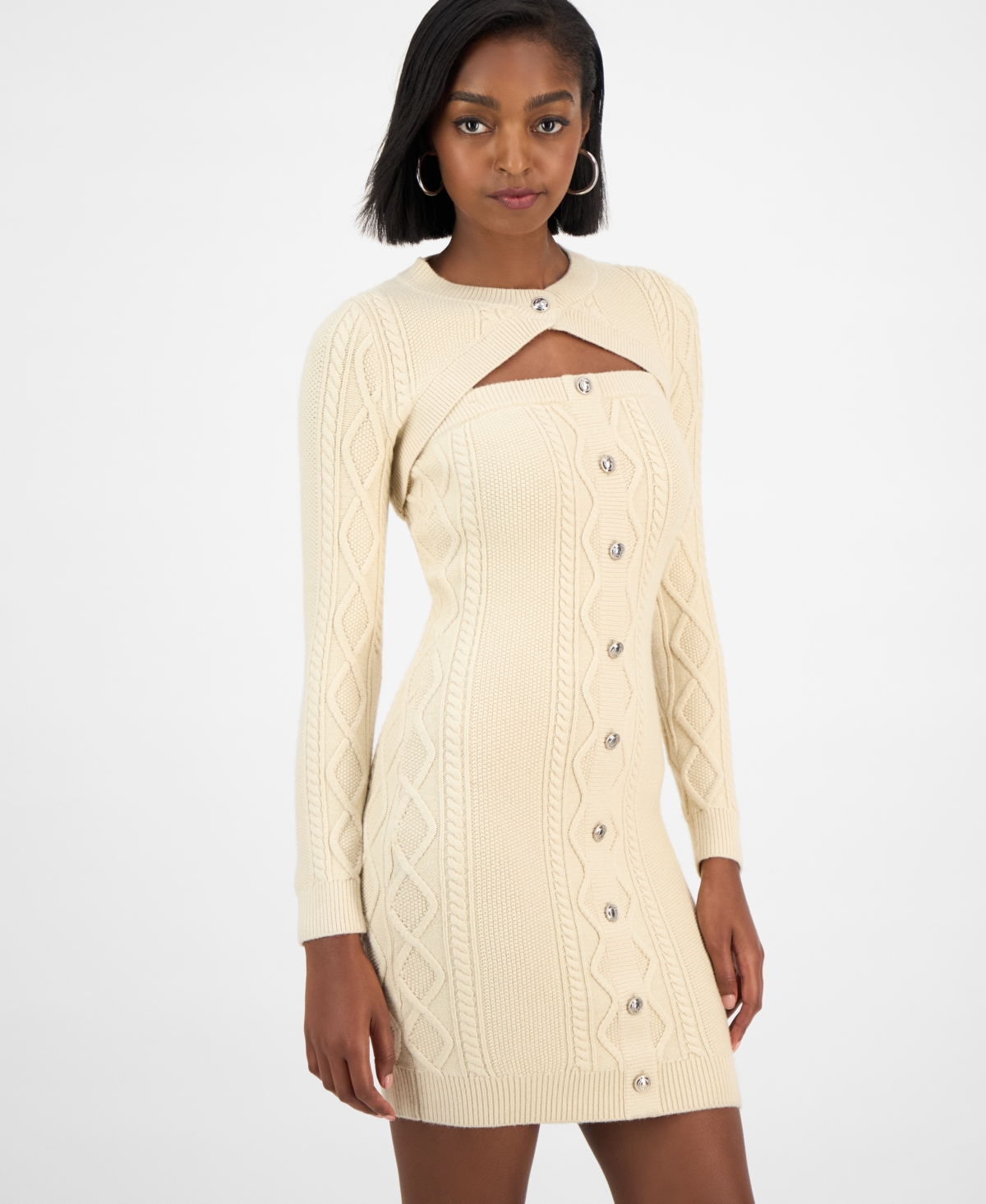 Guess Women's Daphne Shrug Sweater Dress In Neutral