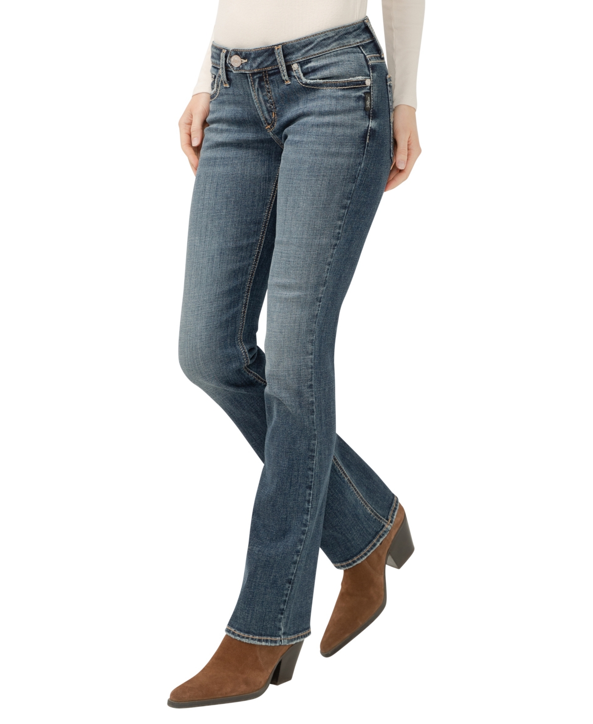 Silver Jeans Co. Women's Tuesday Low Rise Slim Bootcut Jeans In Blue