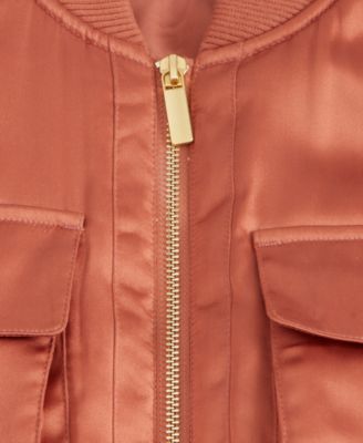 Women's Satin Shrunken Bomber Jacket, Macy's Exclusive