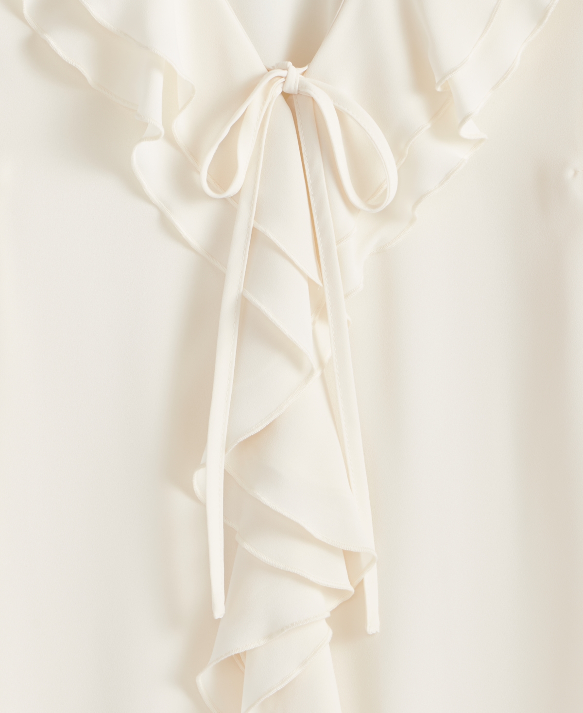 Inc International Concepts Women's Ruffle-collar V-neck Blouse, Macy's Exclusive In White
