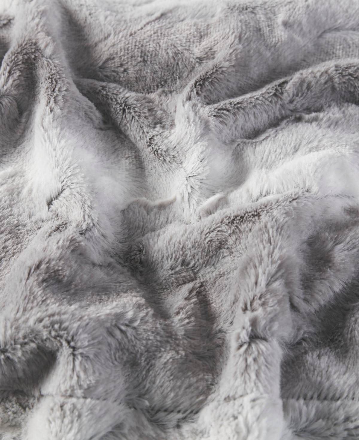 Madison Park Zuri Faux Fur Blanket, Twin In Gray
