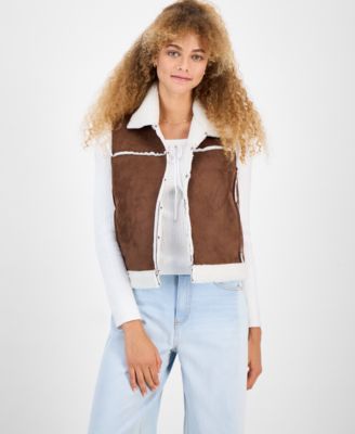 Self Esteem - Juniors' Faux-Shearling Vest