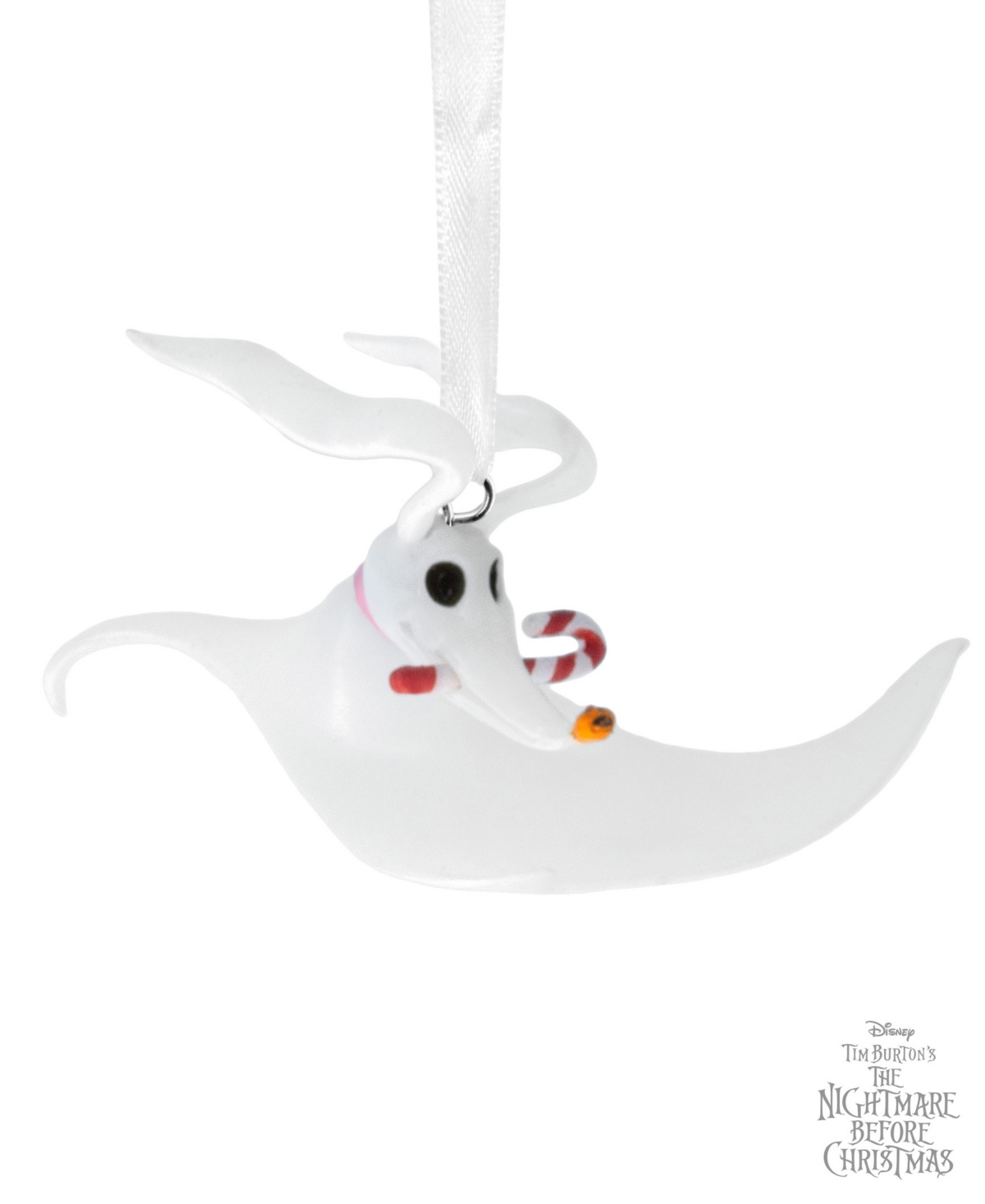 Hallmark Disney The Nightmare Before Christmas Zero With Candy Cane Christmas Tree Ornament In White