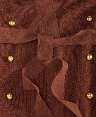 Plus Size Metallic Double-Breasted Cardigan, Created for Macy's